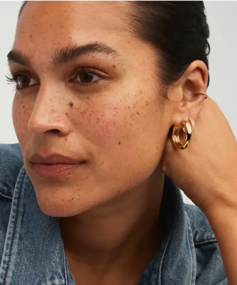 livke blog denim casual wear chunky metal earrings