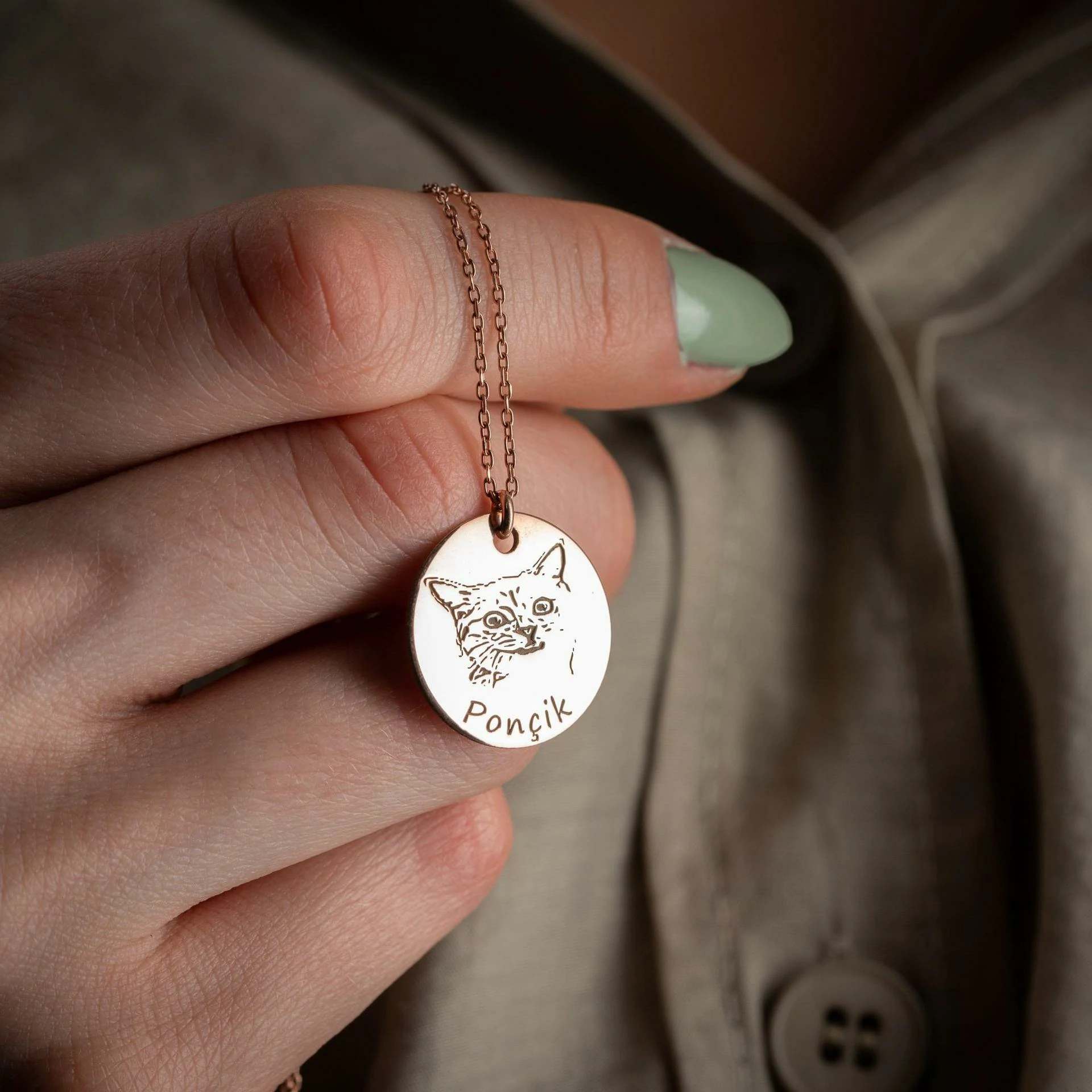 custom-pet-memorial-necklace-engraved-name (4) Personalized Stainless Steel Pet Memorial Necklace with Laser-Etched Pet Name "Bella" and Owner's Phone Number - Hypoallergenic Pet Keepsake Jewelry