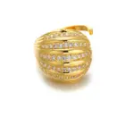 Woman stacking LIVKE textured gold rings with UV color shift effect for TikTok transition video