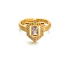 Woman stacking LIVKE textured gold rings with UV color shift effect for TikTok transition video