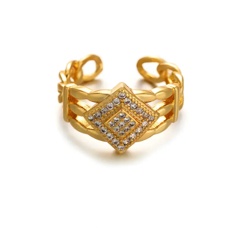 Woman stacking LIVKE textured gold rings with UV color shift effect for TikTok transition video