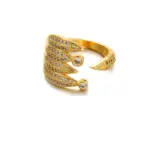 Woman stacking LIVKE textured gold rings with UV color shift effect for TikTok transition video