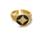 Woman stacking LIVKE textured gold rings with UV color shift effect for TikTok transition video