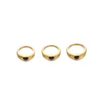 Hand wearing LIVKE contrast heart ring with black and white enamel, paired with both tailored suit and casual denim