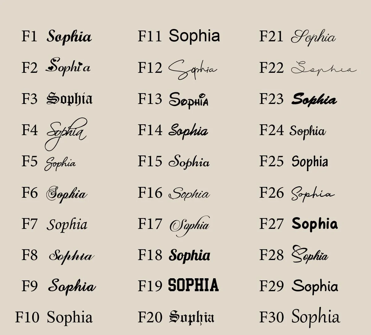 livke-custom-name-necklace-30-fonts (7) Gold name necklace with 'Believe' engraved in modern font on collarbone